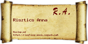 Risztics Anna névjegykártya